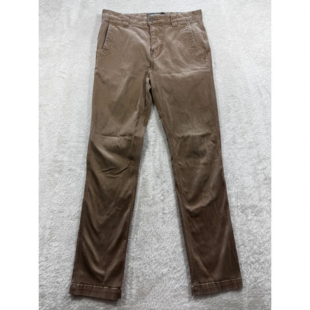 Mountain Khakis Mens Slim Fit Stretch Chino Brown Pants 30x32 Meas: 30x30